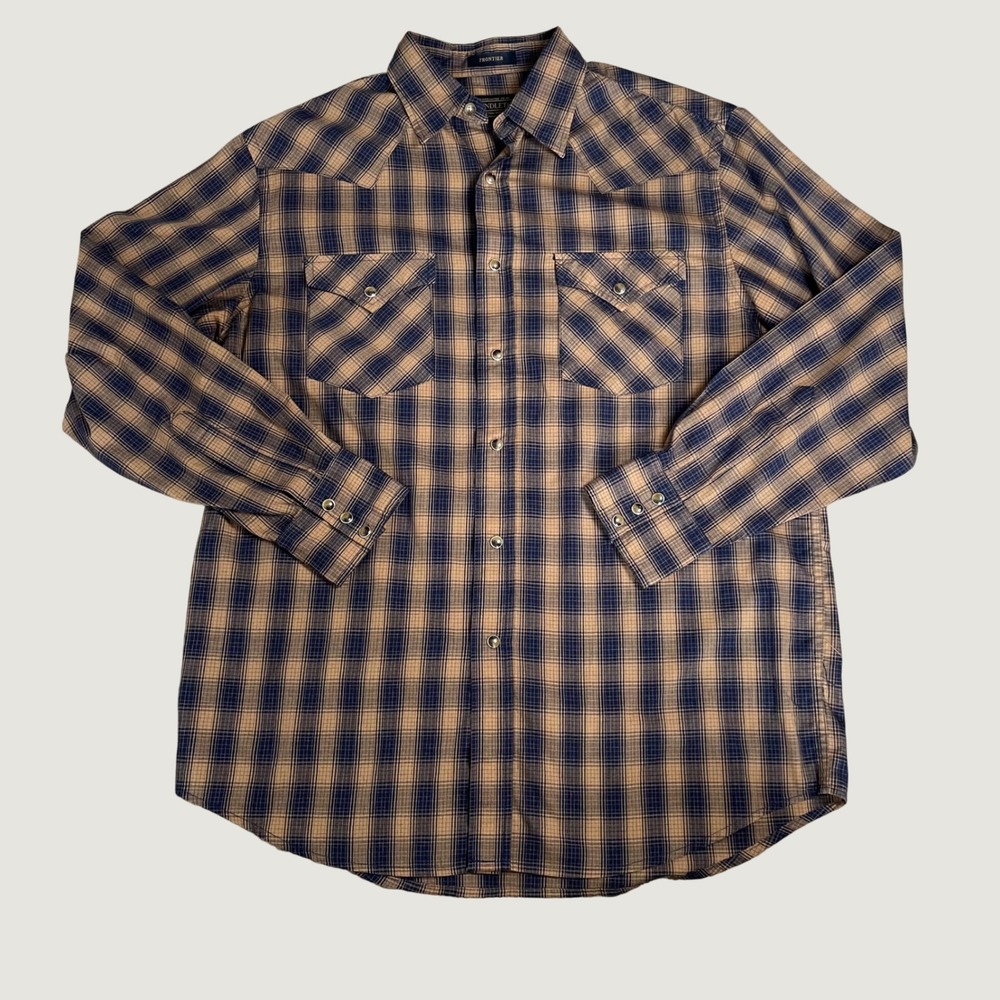 Pendleton Frontier Mens Size M Long Sleeve Plaid Western Pearl Snap Shirt